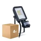 Confezione Multipack 4x Philips Proiettore LED Ledinaire BVP167 10W 1200lm 110D - 830-840-865 CCT | IP65 - Sensore di Movimento e Luce - Simmetrico